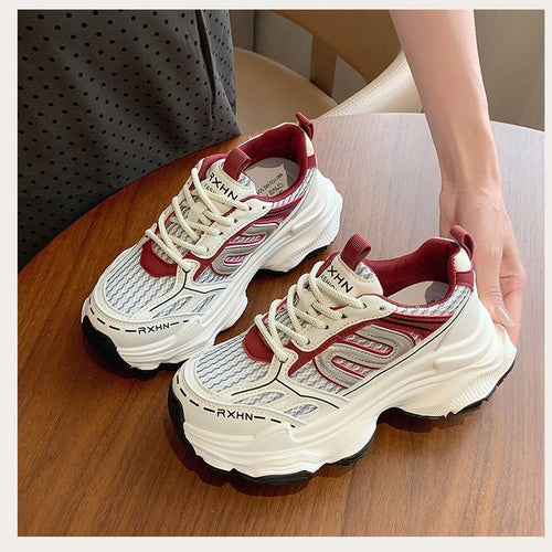 Damen Sportliche Komfort-Sneaker mit atmungsaktivem Mesh und dämpfender Sohle EB