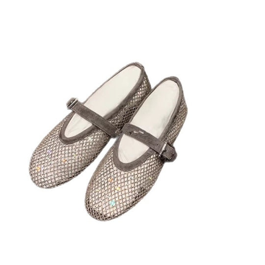 Damen elegante Ballerinas mit dekorativem Strassbesatz EB