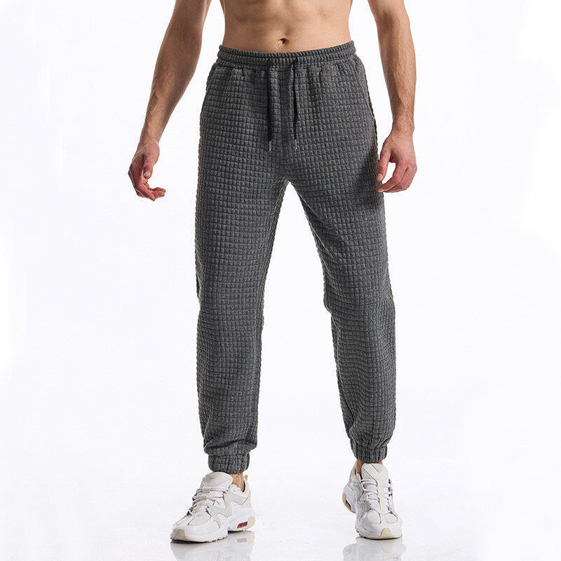 Herren bequeme Freizeithose mit strukturierter Oberfläche und elastischem Bund EB
