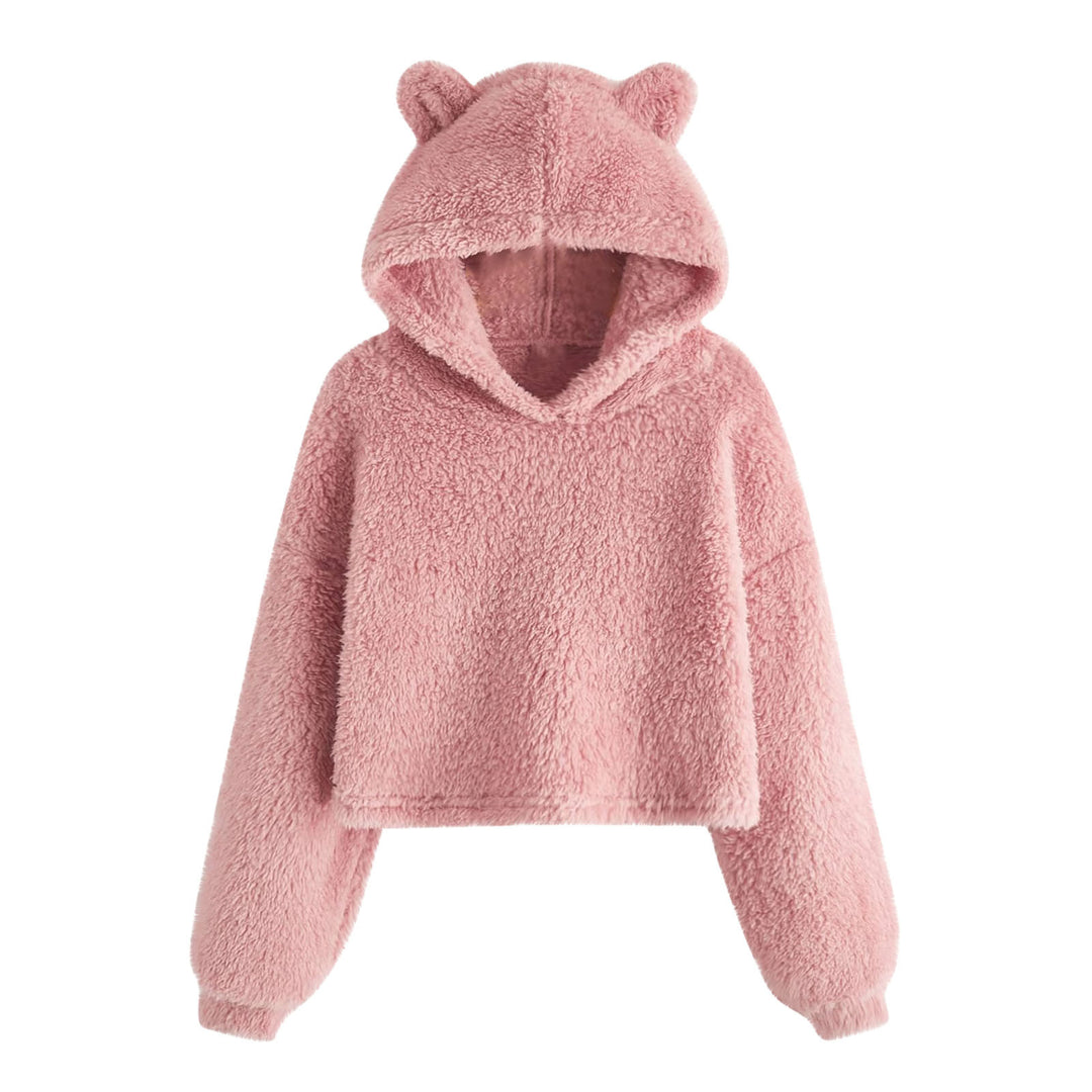 Damen Kuscheliger Fleece Hoodie mit Bärenohren EB