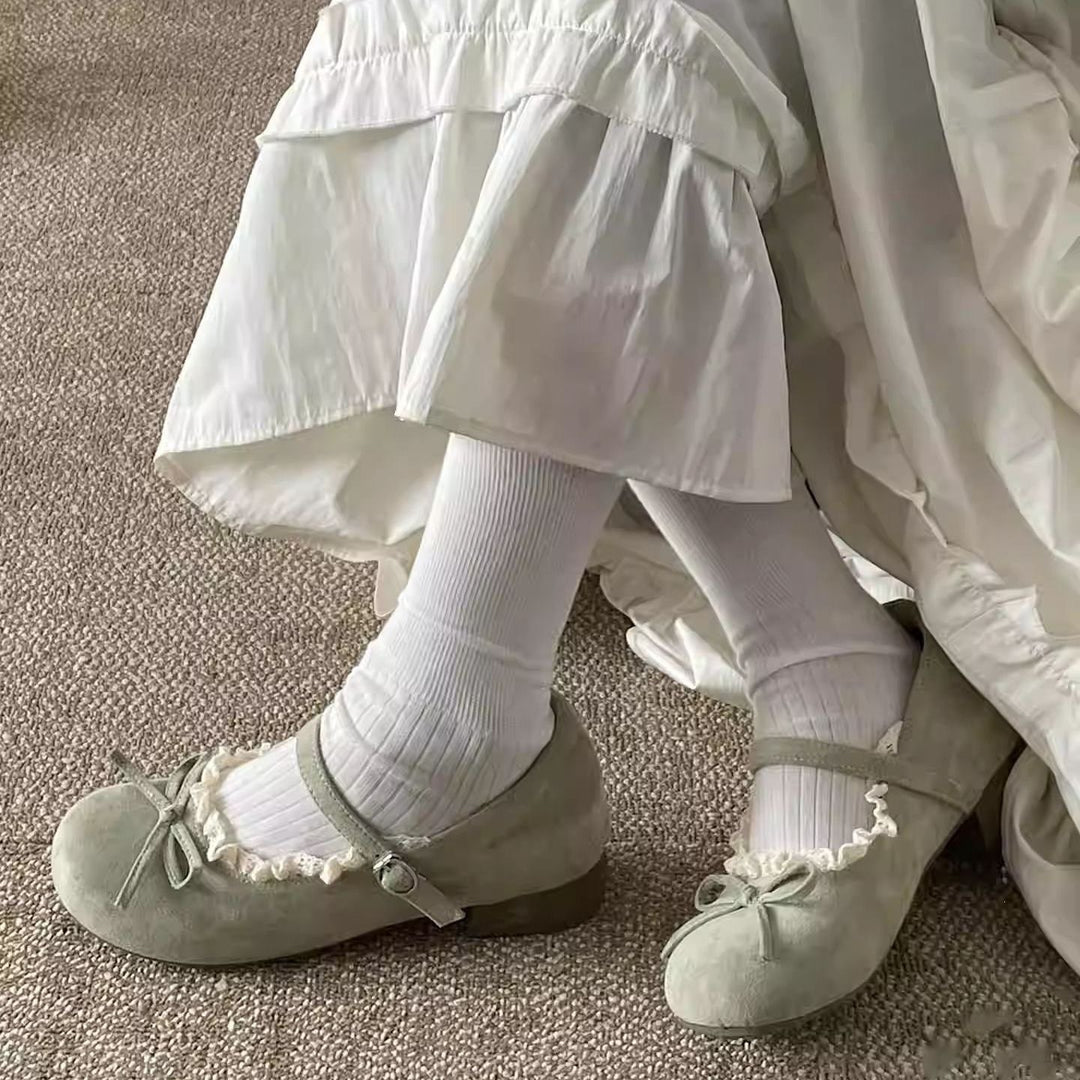 Damen Ballerinas mit dekorativem Rüschenelement und komfortablem Absatz EB