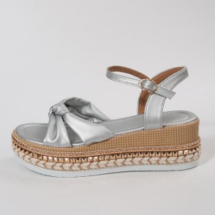 Damen Plattform-Sandalen mit raffinierter Knotenoptik EB