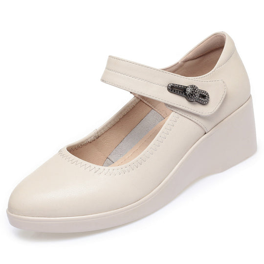 Damen klassischer Mary Jane Pumps mit modischem Riemen und bequemem Blockabsatz EB