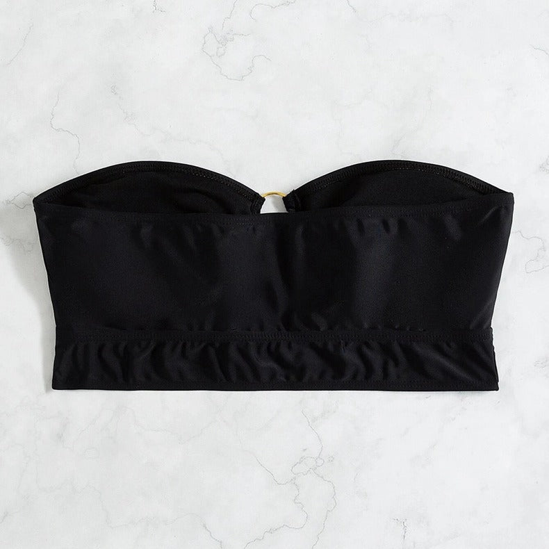 Damen Bandeau-Bikinioberteil mit dekorativen Ringakzenten EB