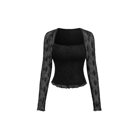 Damen Blumengemusterte Spitzenbluse EB