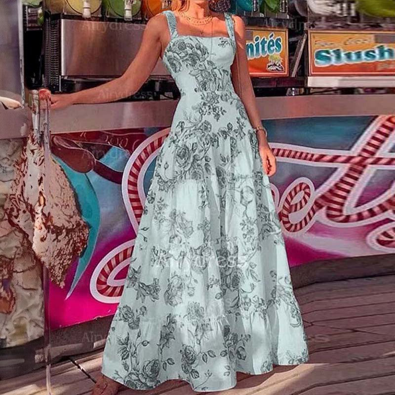 Damen Maxikleid mit floralen Mustern EB