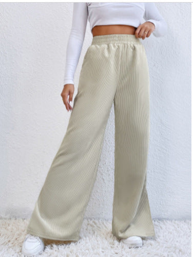 Damen Weite Plissierte Hose zur Freizeitgestaltung EB