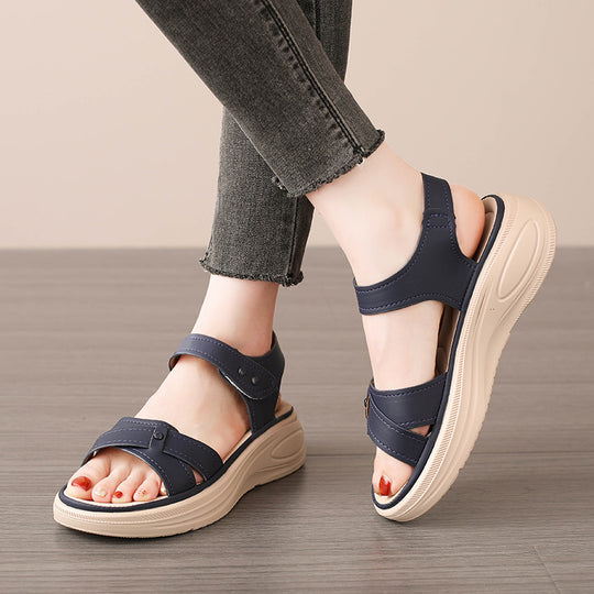 Damen Komfortable Sandalen mit verstellbaren Riemen und gepolstertem Fußbett EB