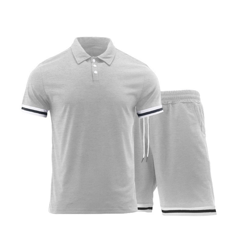 Herren Sportliches Kurzarm-Set mit hochwertigen Kontraststreifen und elastischem Bund EB