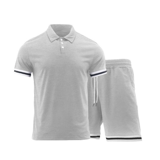 Herren Sportliches Kurzarm-Set mit hochwertigen Kontraststreifen und elastischem Bund EB