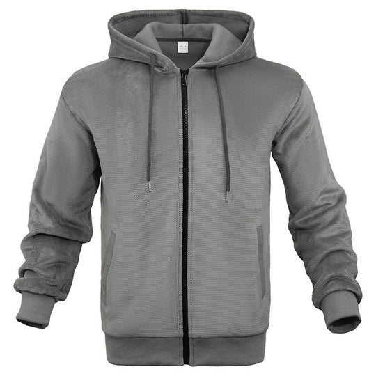 Herren sportlicher Zip-Hoodie aus atmungsaktivem Material mit Taschen EB