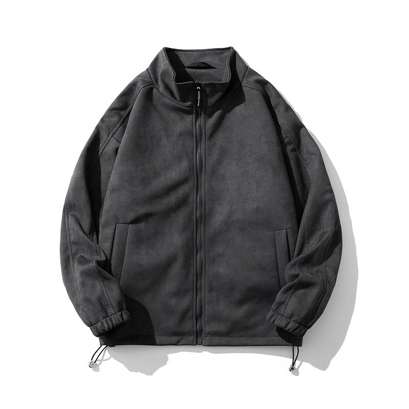 Damen sportliche Fleece-Jacke mit hohem Kragen und seitlichen Reißverschlusstaschen EB