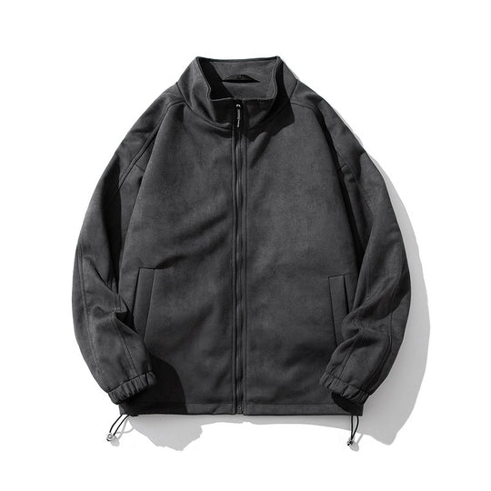 Damen sportliche Fleece-Jacke mit hohem Kragen und seitlichen Reißverschlusstaschen EB