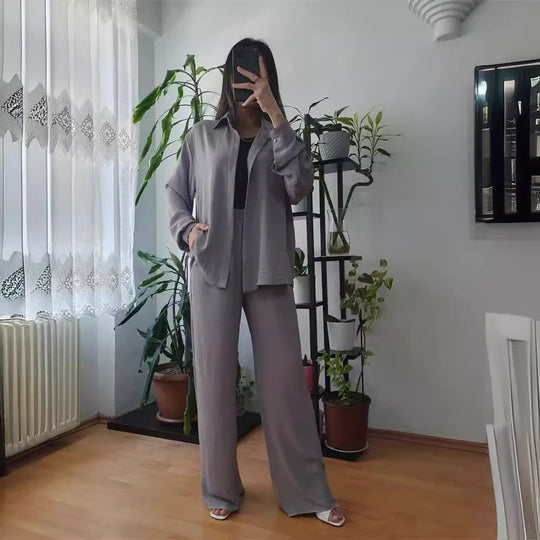 Damen lässiges und elegantes Blazer-Hosen-Ensemble EB