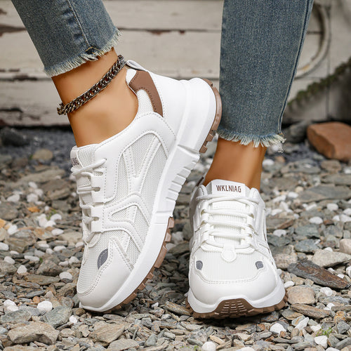 Damen Sportliche Sneaker mit atmungsaktivem Mesh-Obermaterial und rutschfester Sohle EB