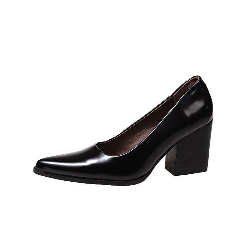 Damen elegante spitze Pumps mit Blockabsatz EB