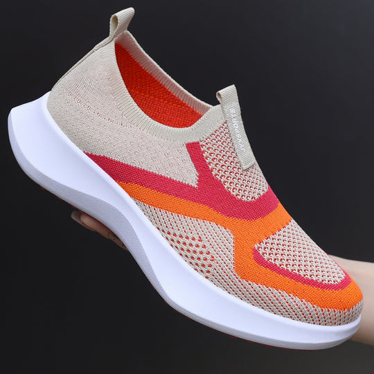 Damen Atmungsaktive Slip-On Sportschuhe mit elastischer Stricktechnologie EB