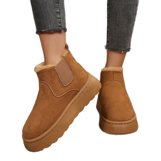 Damen Modische Ankle-Boots mit kuscheligem Futter und rutschfester Sohle EB