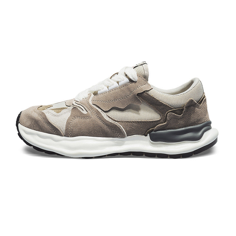 Herren retro-inspirierte Komfort-Sneaker mit Wildleder- und Mesh-Mix, gedämpfter Wellenlaufsohle und gepolstertem Knöchelkragen EB
