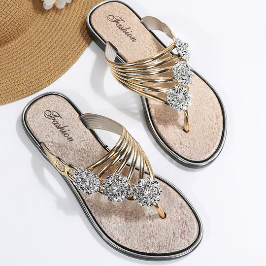 Damen glitzernde Flip-Flops EB