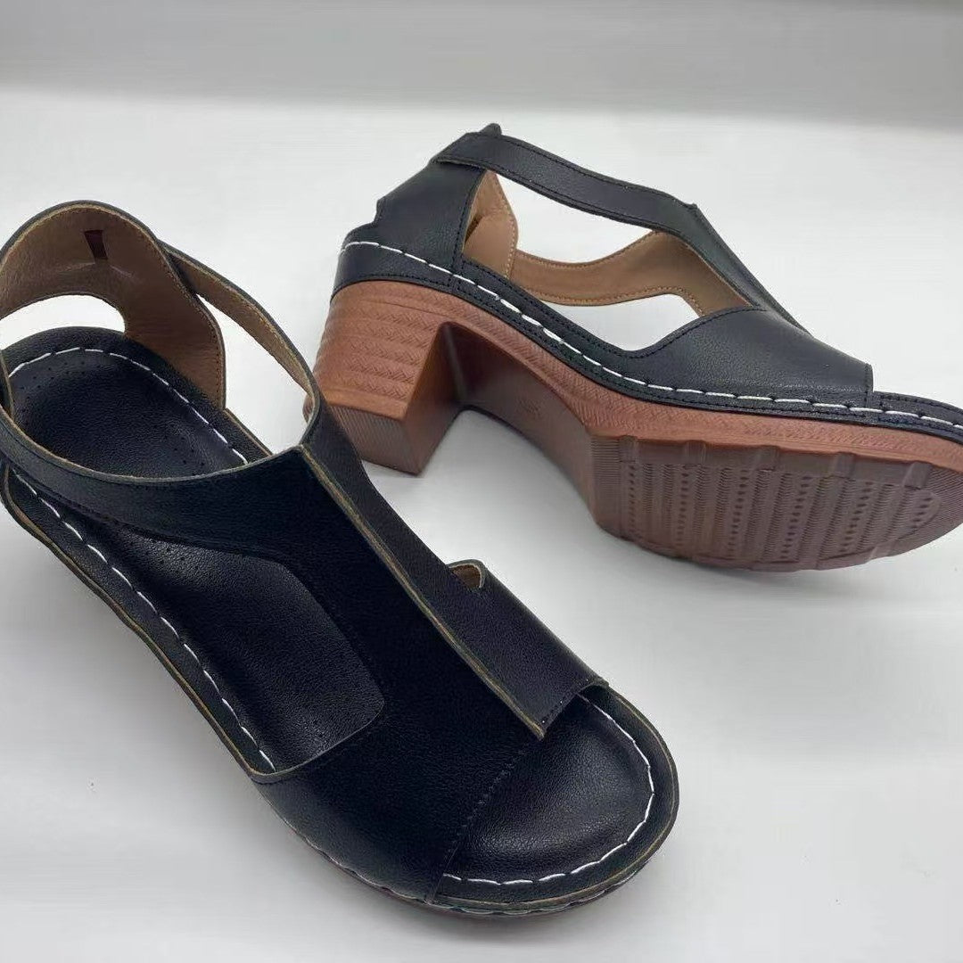 Damen Komfortable Wedge-Sandaletten mit verstellbarem Riemendesign und ergonomischem Fußbett EB