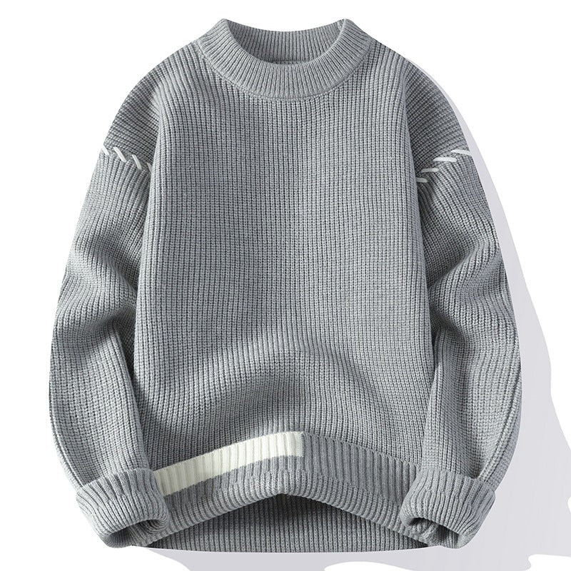 Damen Grober Strickpullover mit innovativem Design und dekorativen Details EB