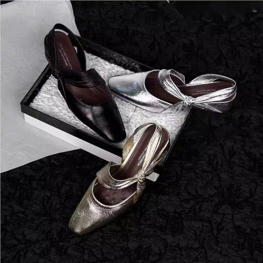 Damen Slingback-Pumps mit elegantem Knöchelriemen und modischem Glanz EB