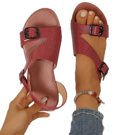 Damen Komfortable Riemchen-Sandalen mit modischem Lochdesign EB