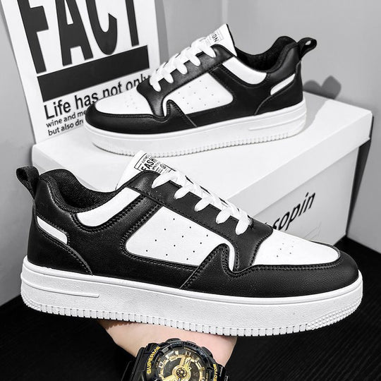 Damen Sportliche Leder Sneakers mit gepolsterter Innensohle EB