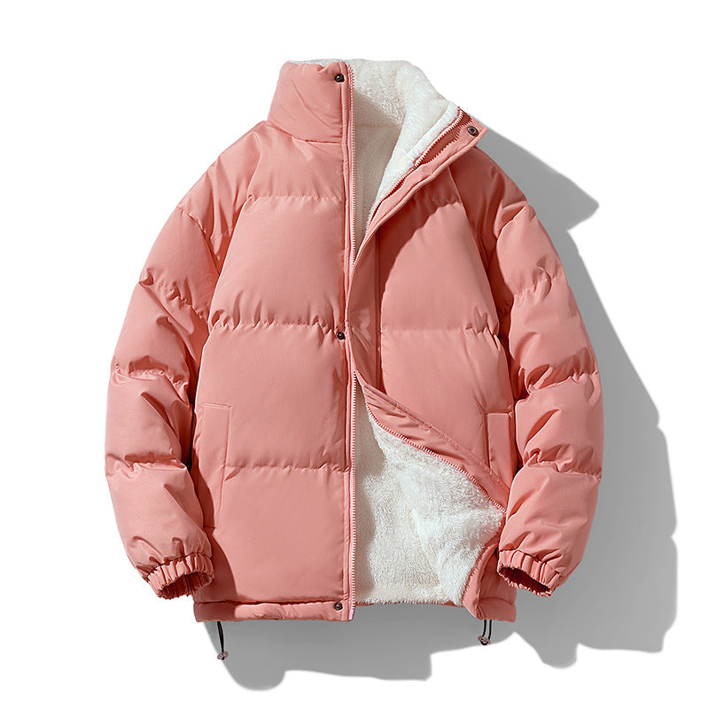 Herren kompakte Thermo-Pufferjacke mit weichem Teddyfutter, hochschließendem Stehkragen und verstellbarem Kordelzug EB