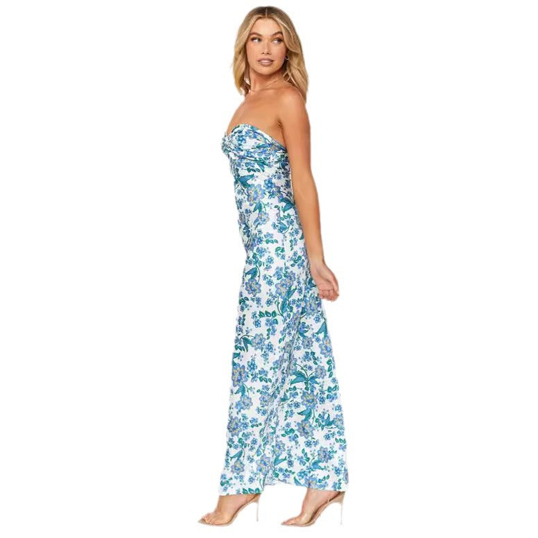 Damen Langärmliges Maxikleid mit floralen Akzenten EB