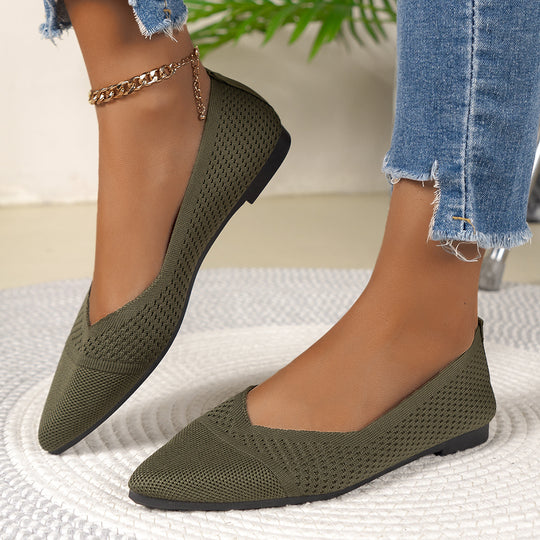 Damen elegante spitze Ballerinas mit atmungsaktivem Obermaterial EB