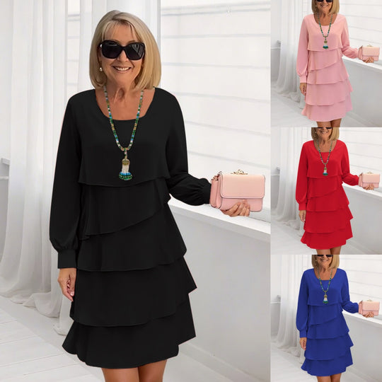 Damen Cerulean-Farbige Layered Kleider EB