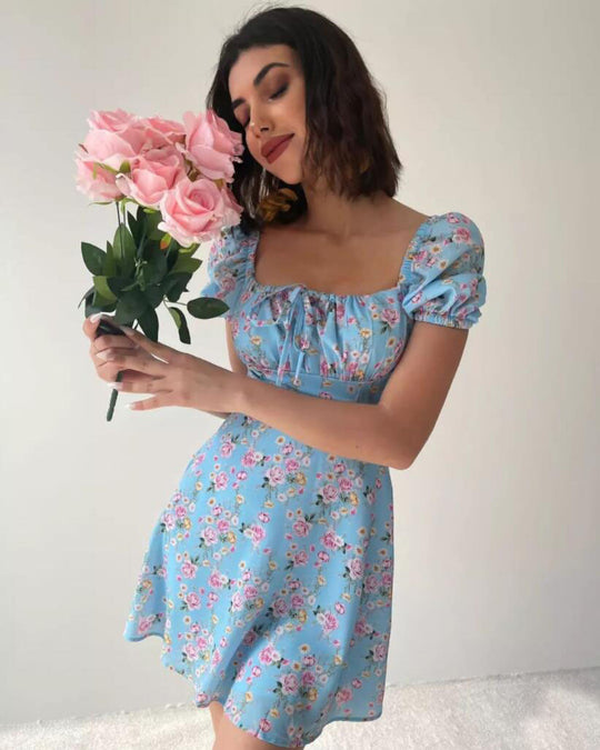 Damen romantisches Blumenkleid EB