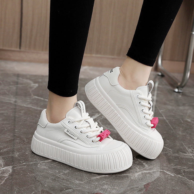 Damen Plateau-Sneaker mit trendiger Gummisohle und bequemer Dämpfung EB