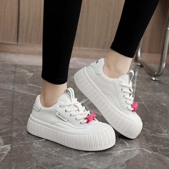 Damen Plateau-Sneaker mit trendiger Gummisohle und bequemer Dämpfung EB