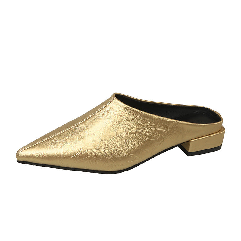 Damen Elegante und modische Mules mit niedrigem Absatz EB