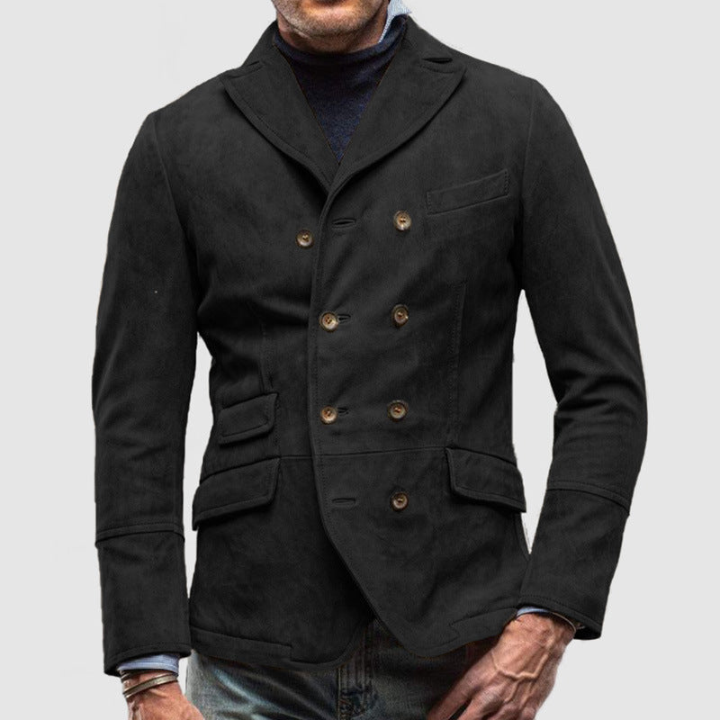 Herren modische jacke mit doppelter Knopfleiste und praktischen Taschen Heidi-Mode