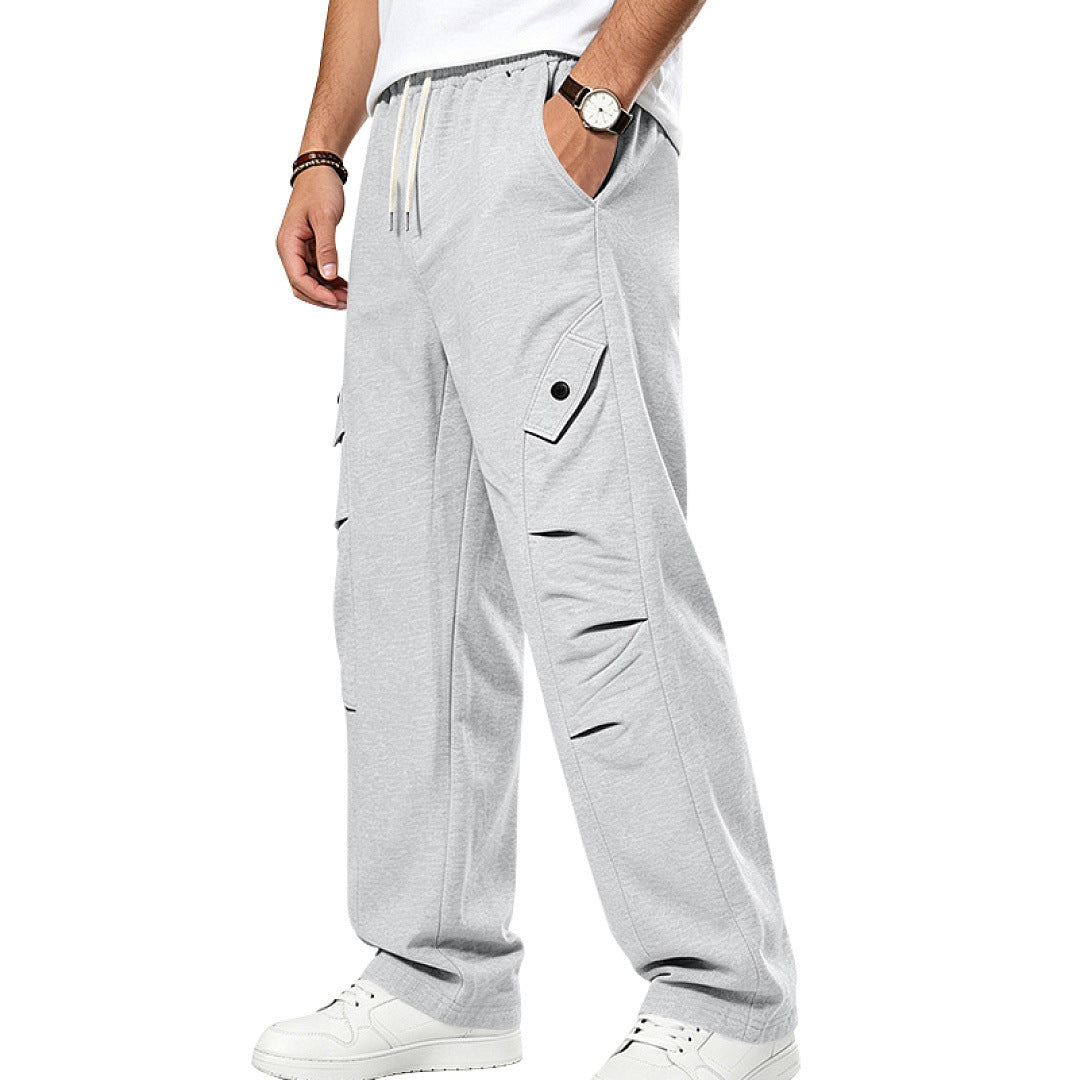 Herren Lässige Cargo-Jogginghose mit Kordelzug und Cut-Out-Details EB