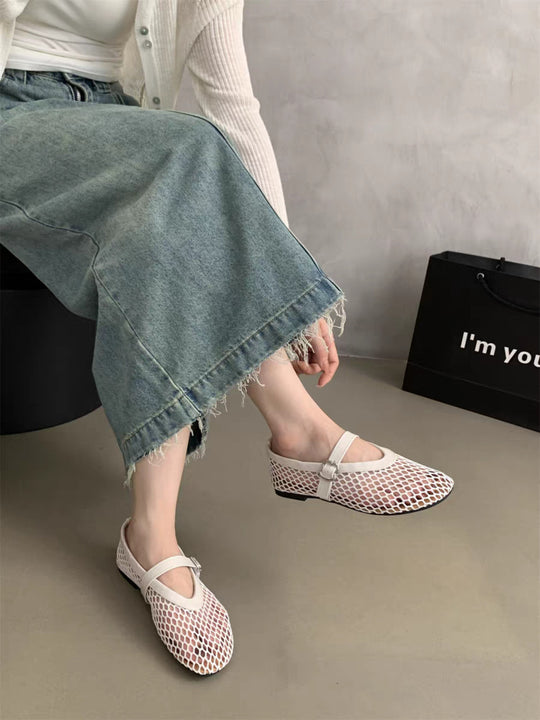 Damen Mesh-Slipper mit verstellbarem Riemen EB