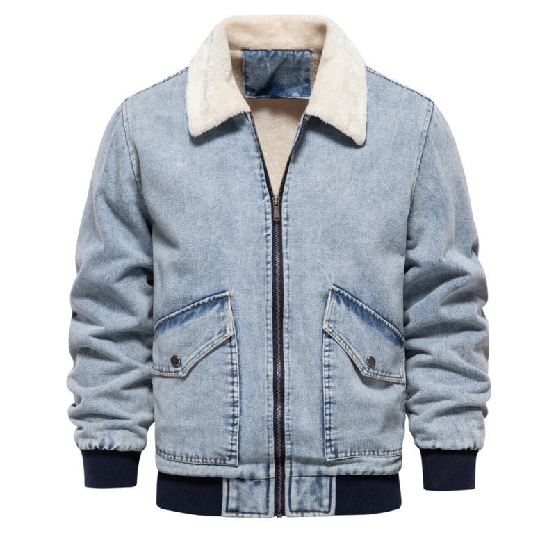 Herren Jeansjacke mit Fleecefutter und praktischen Taschen EB