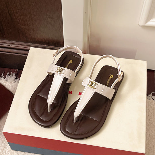 Damen stilvolle Flip-Flops mit elegantem Riemendesign und komfortabler Sohle EB