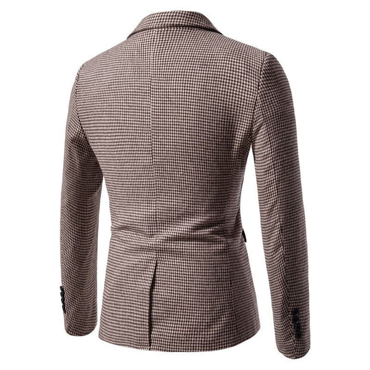 Herren elegante Anzugjacke im klassischen Hahnentritt-Design EB