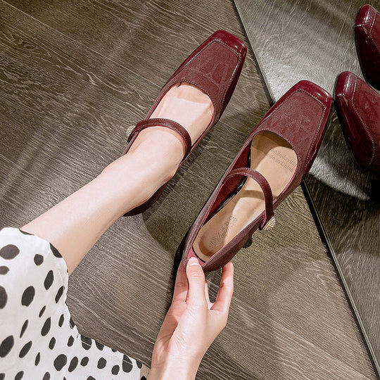 Damen elegante Slingback Ballerinas mit modischem Riemen EB