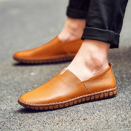 Damen Mokassins im klassischen Design aus hochwertigem Leder EB
