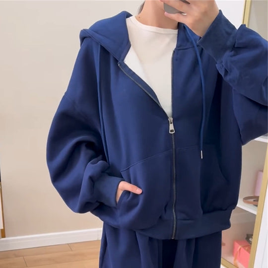 Damen lässiger Hoodie- und Jogginghose-Anzug EB
