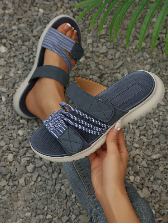 Damen komfortable Riemchensandalen mit elastischem Fußbett EB