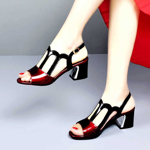 Damen Elegante Sandaletten mit modischem Riemchen-Design und komfortablem Blockabsatz EB
