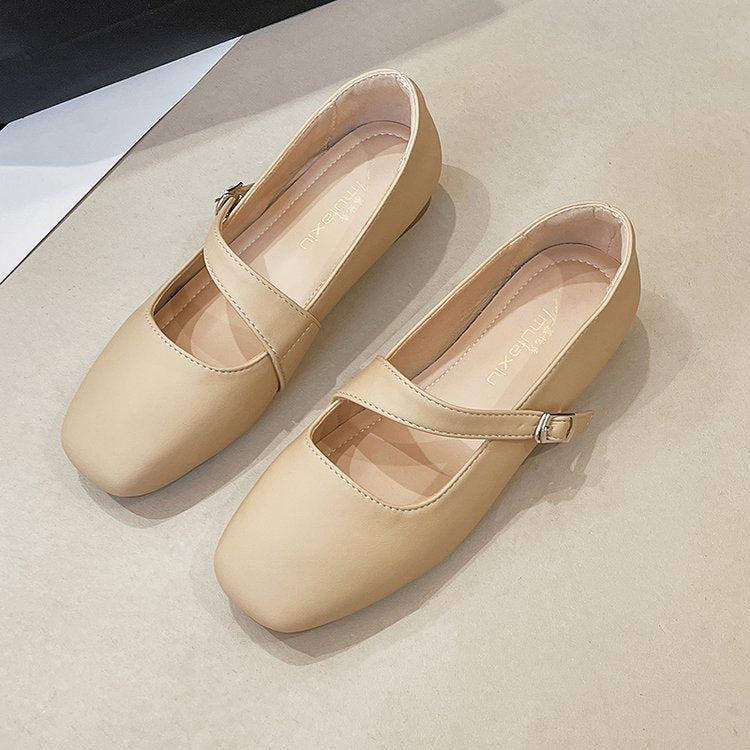 Damen bequeme Ballerinas mit verstellbarem Riemen EB
