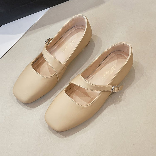 Damen bequeme Ballerinas mit verstellbarem Riemen EB